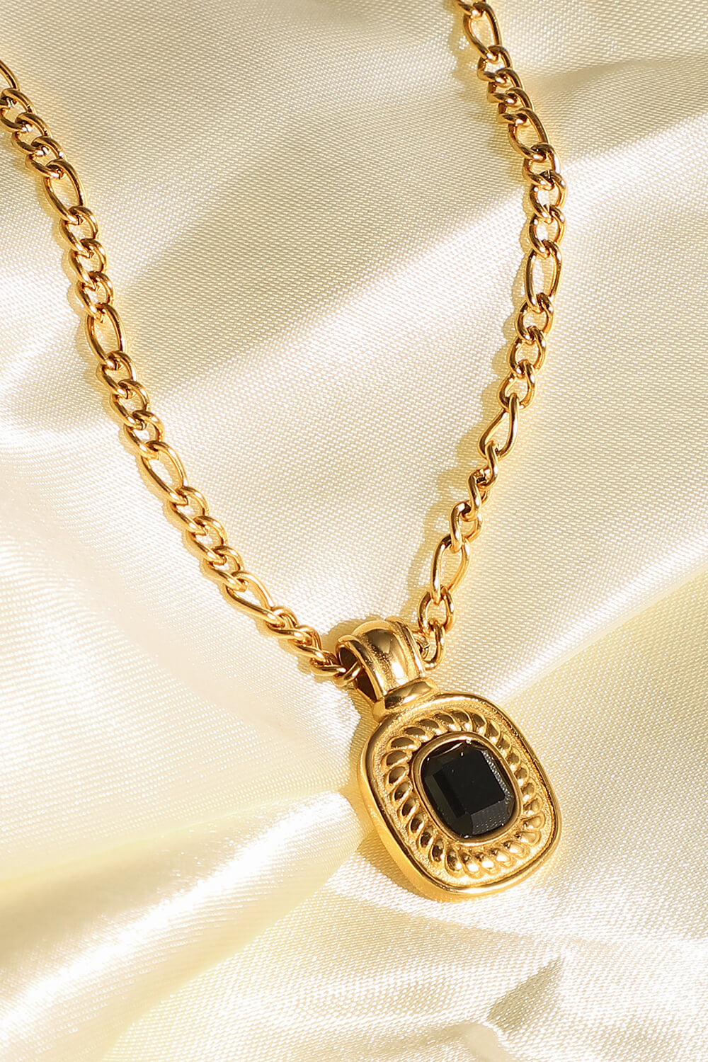 Villa Blvd 18K Gold Plated Jeweled Pendant Necklace ☛ Multiple Colors Available ☚