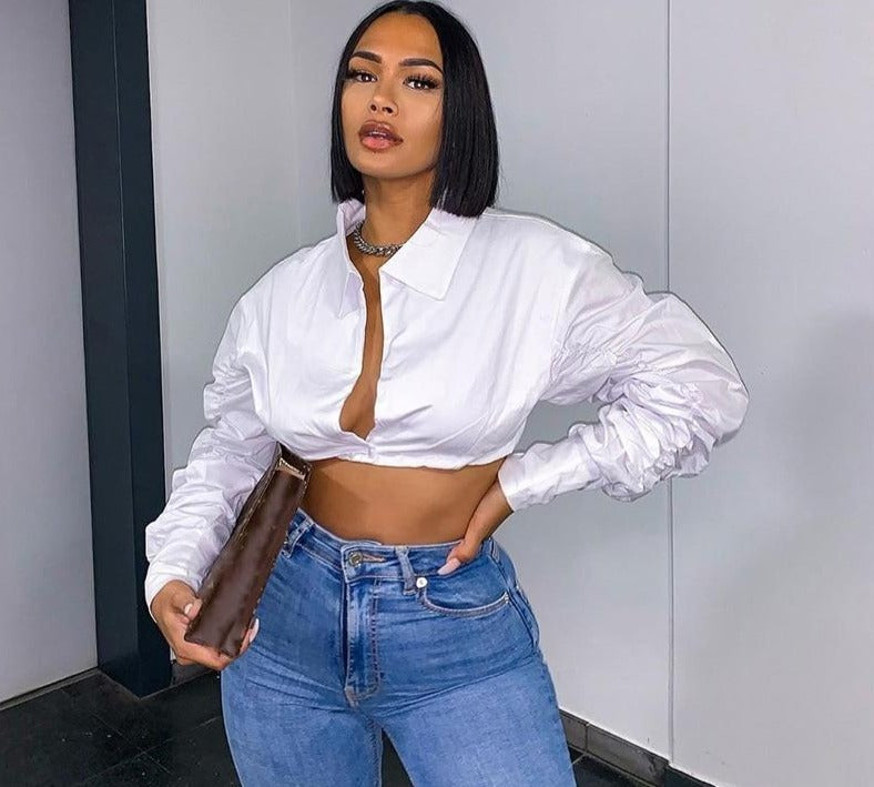 Villa Blvd Ruched Nuage Sleeve Blouse ☛ Multiple Colors Available ☚
