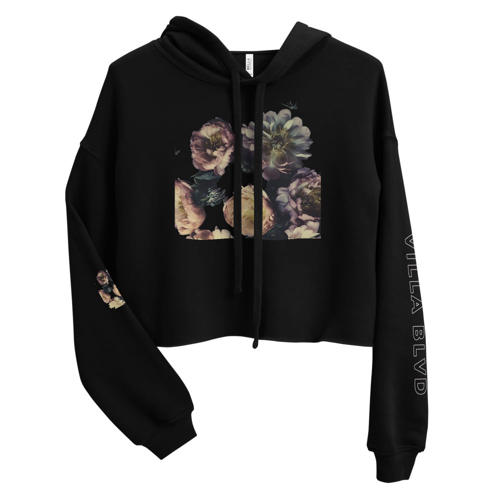 VILLA BLVD Midnight Flower Crop Hoodie