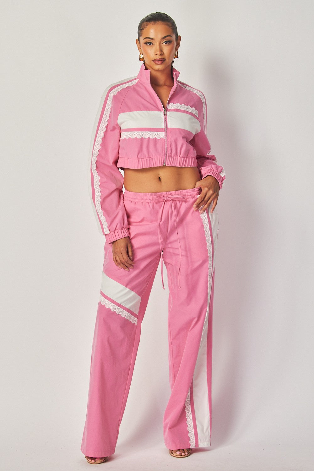 Villa Blvd ƎDEN Nylon and Lace Tracksuit  ☛ Multiple Colors Available ☚