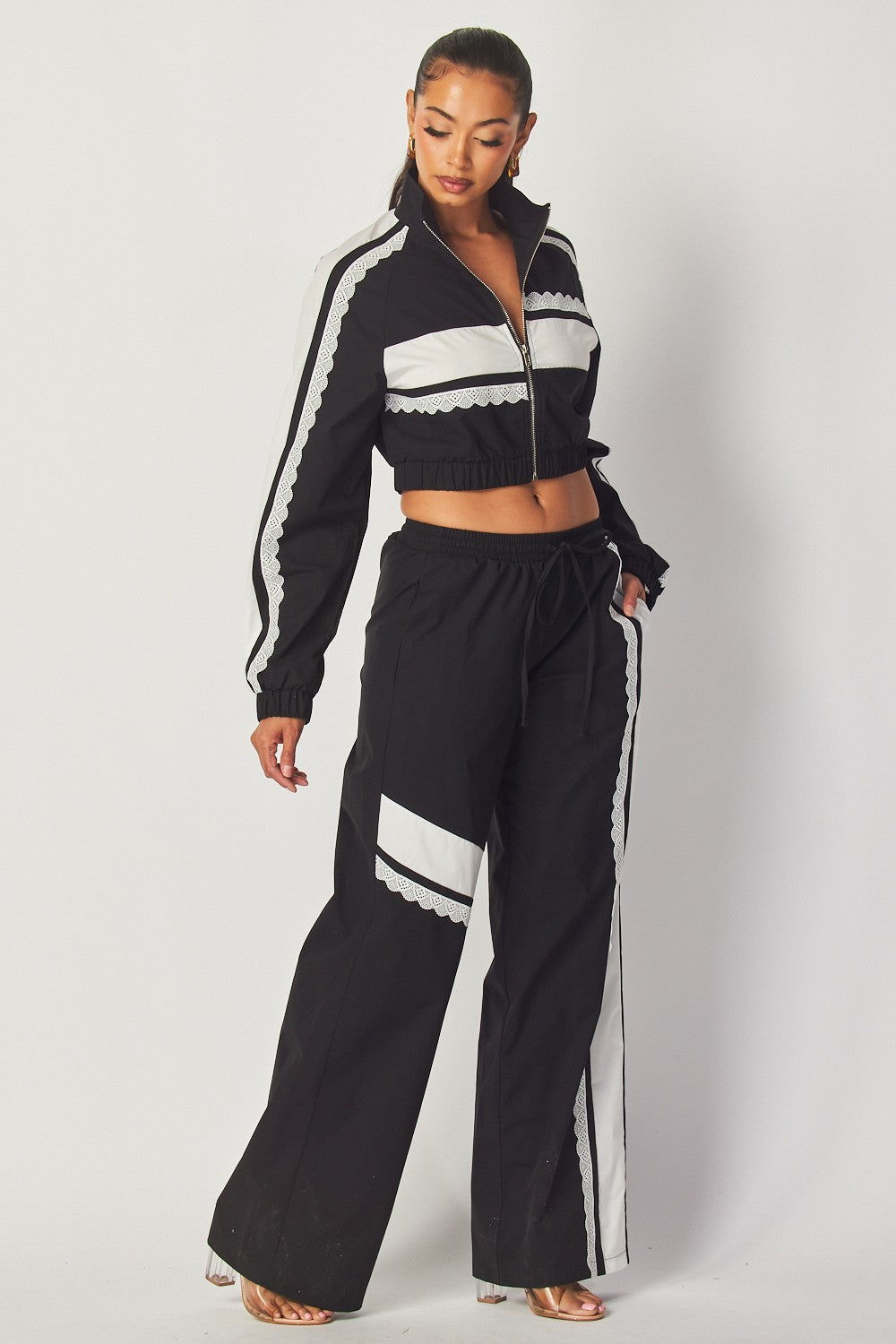 Villa Blvd ƎDEN Nylon and Lace Tracksuit  ☛ Multiple Colors Available ☚