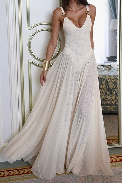 Villa Blvd Mesh Maxi Dress