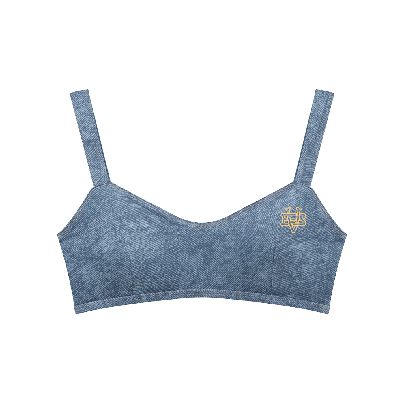 Villa Blvd Denim Imprimer Sports Bra ☛ Multiple Colors Available ☚