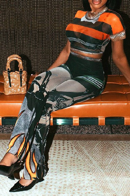 Villa Blvd Mesh Stripes & Flames Set