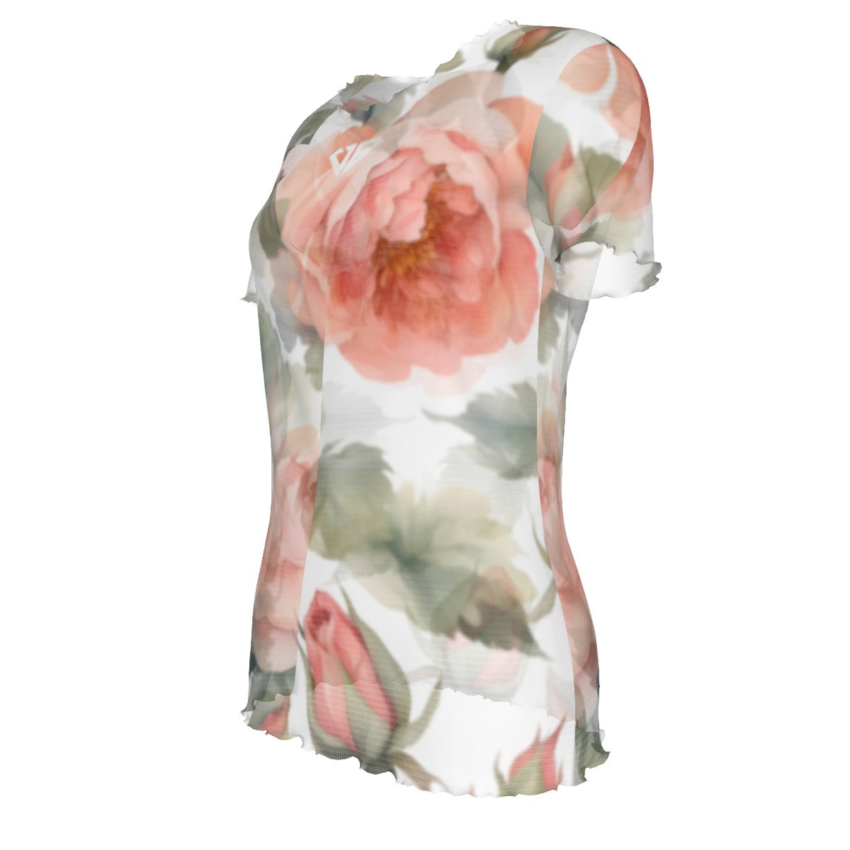 Villa Blvd ⱯPEX Diamond Blush Floral Accent Mesh Tank