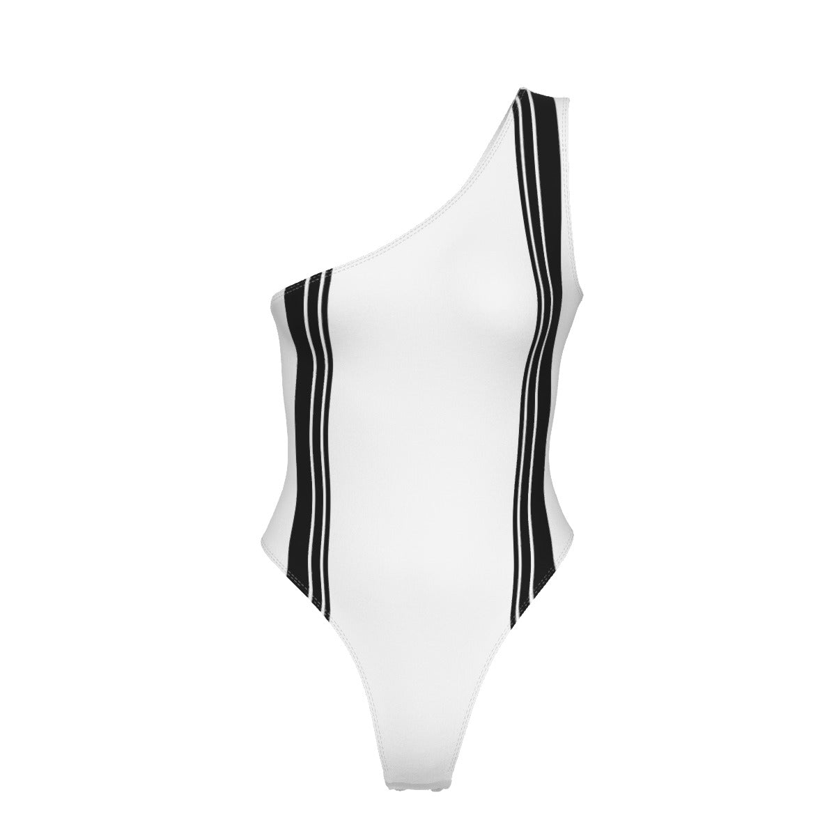 VIlla Blvd ⱯPEX Diamond Facet One-Shoulder Striped Bodysuit