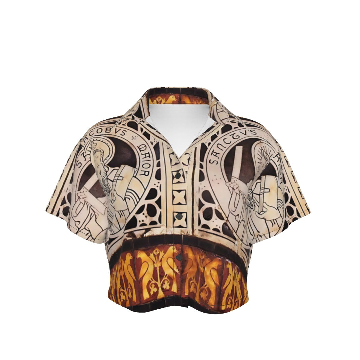 Villa Blvd Vintage Saint Cropped Shirt