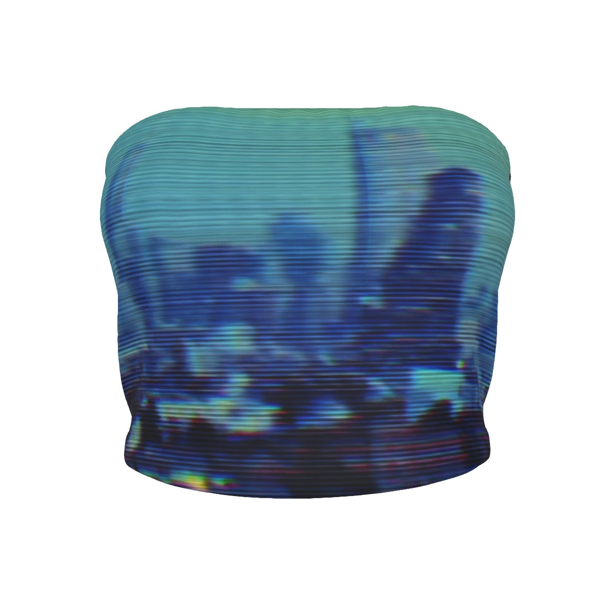 Villa Blvd City Glitch Bandeau Top