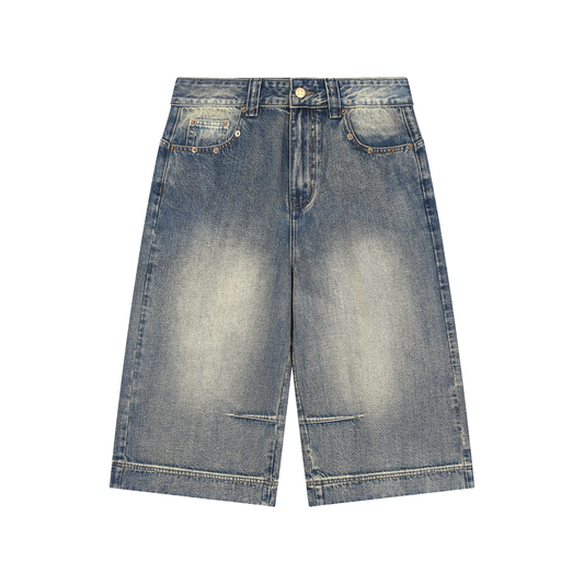 Villa Blvd Vintage Washed Oversized Denim Shorts
