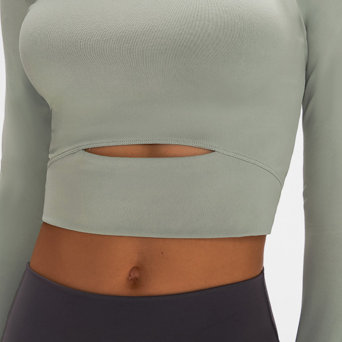 VILLA ACTIVE Long Sleeve Cropped Top With Sports Strap ☛ Multiple Colors Available ☚