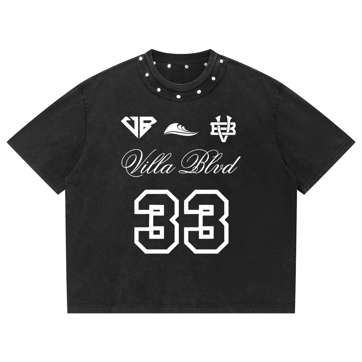 Villa Blvd Embellished Washed T-Shirt ☛ Multiple Colors Available ☚