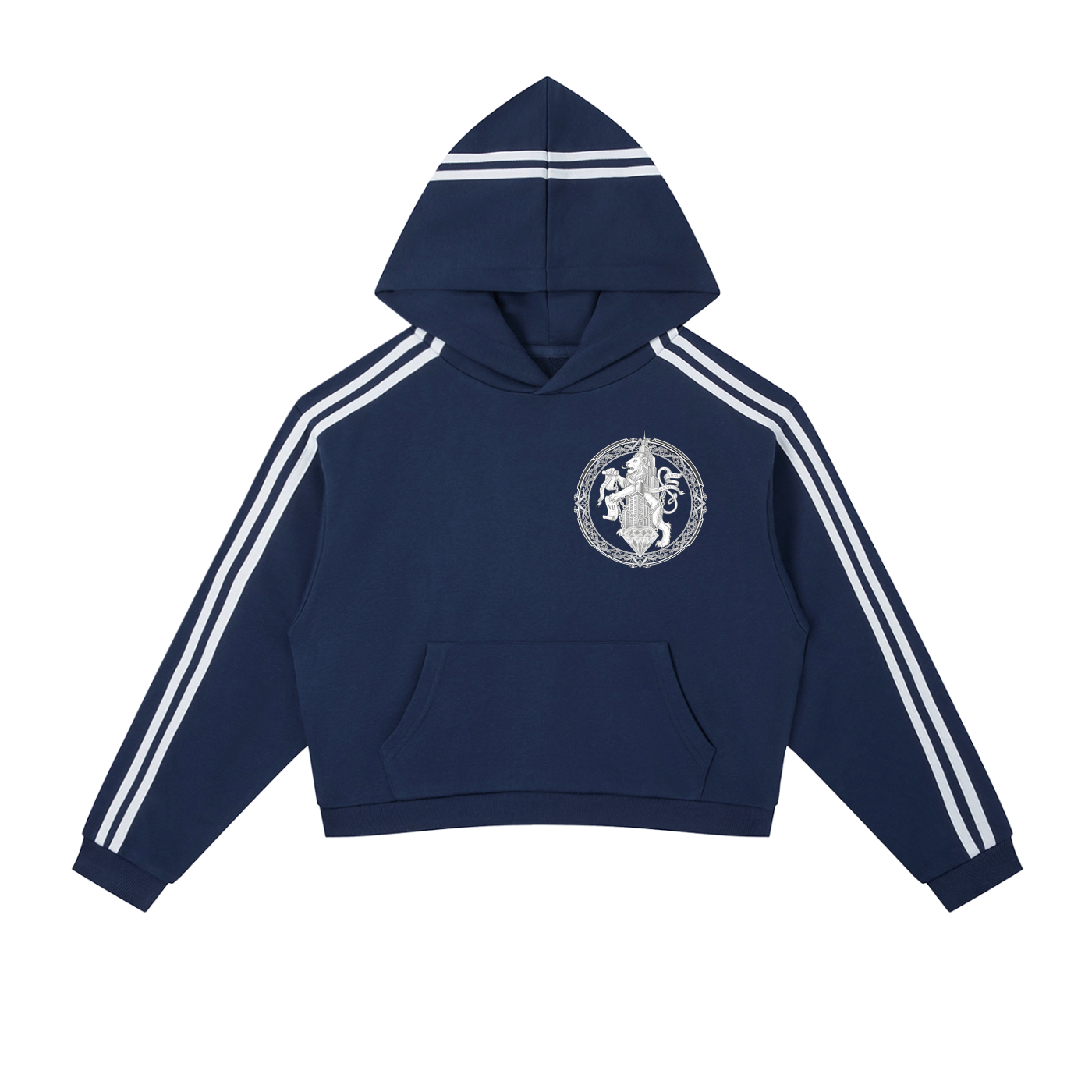 Villa Blvd The Lion's Seal Stripe Cropped Hoodie ☛ Multiple Colors Available ☚