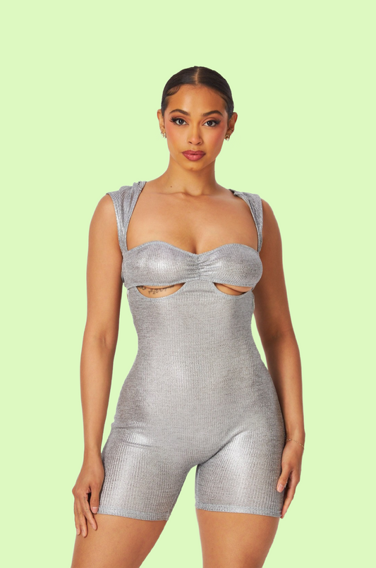 Villa Blvd ƎDEN Metallic Hollow Romper