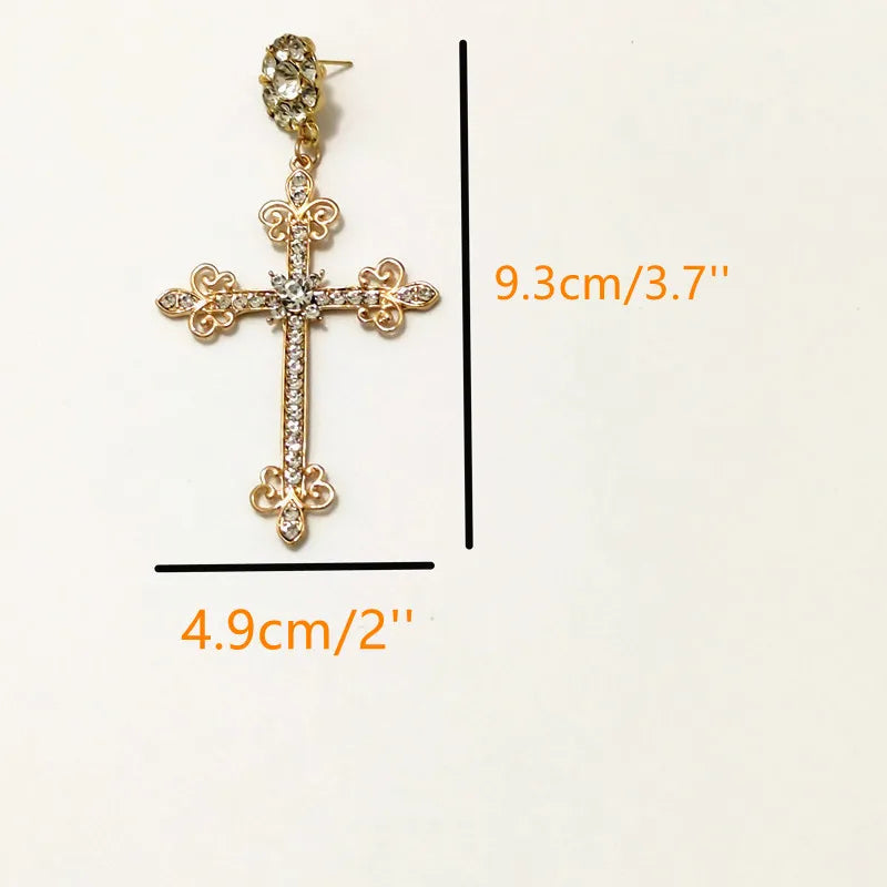 Villa Blvd Classic Metal Cross Drop Earrings