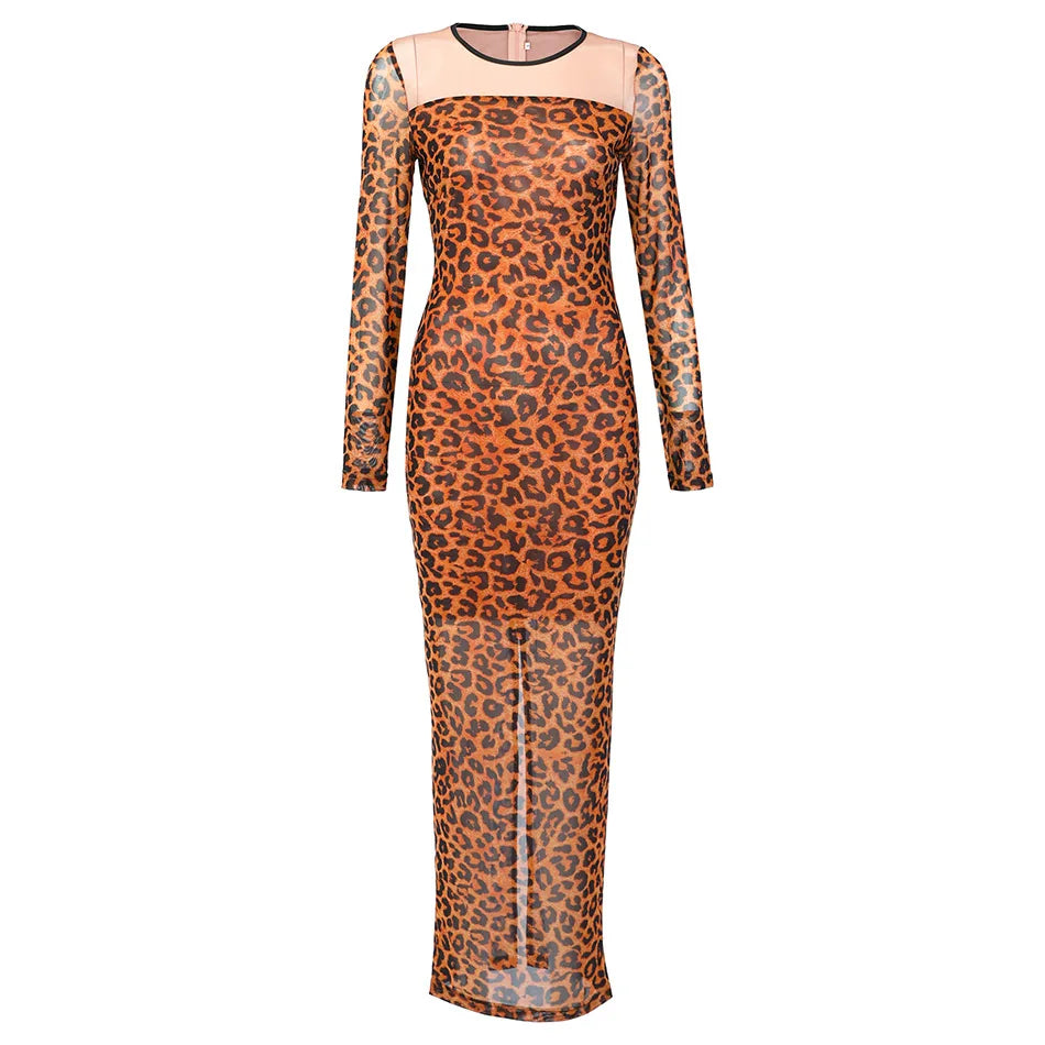 sheer leopard dress Villa Blvd Sheer Peak Dresses Multiple Colors Available Leopard A / M