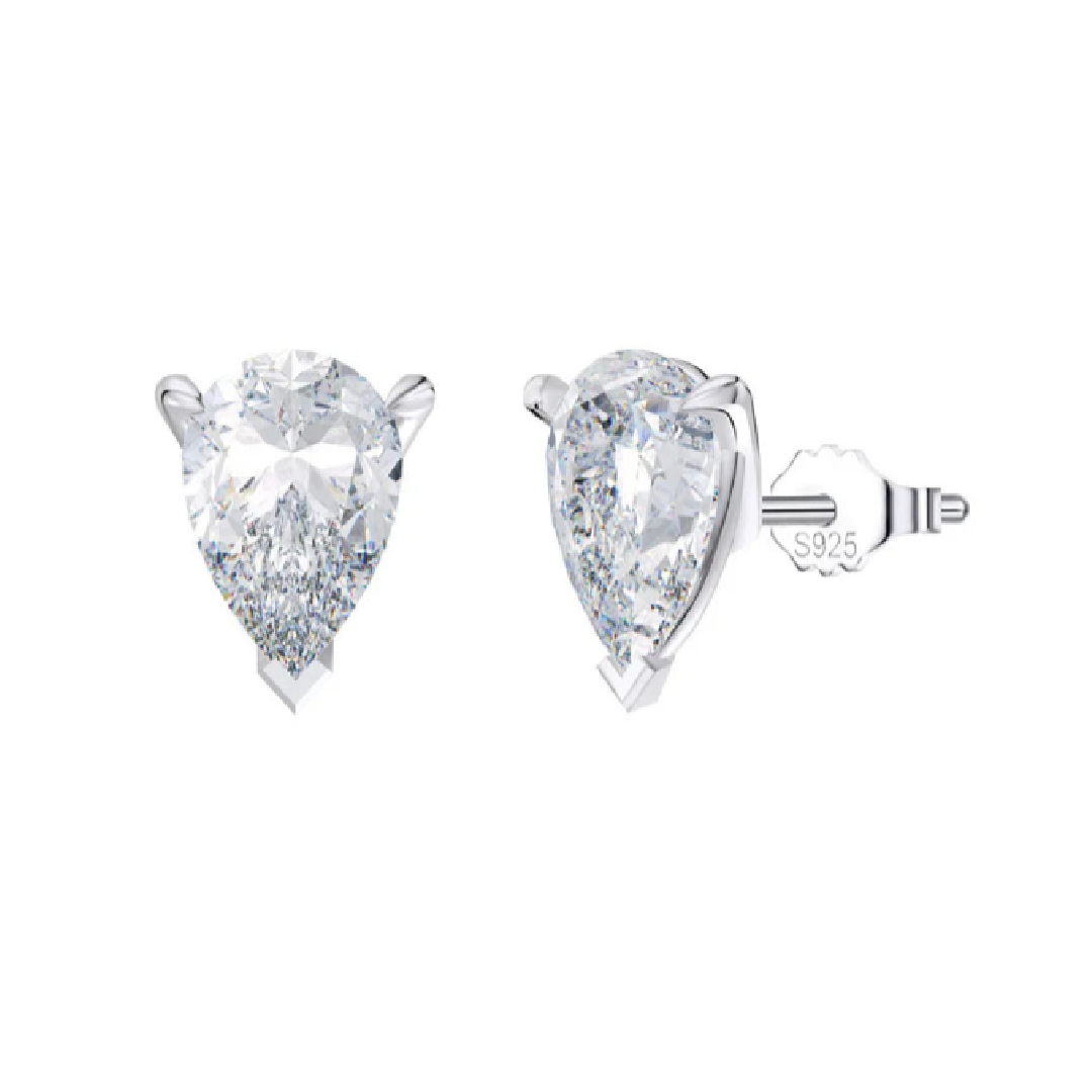 Villa Blvd Certified Pear Cut Moissanite Earrings