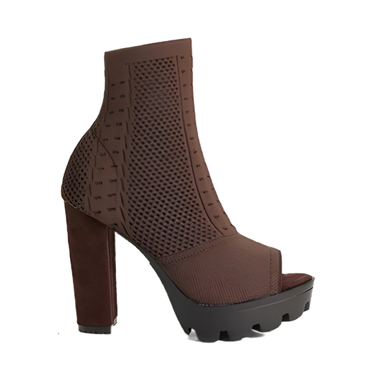 Villa Blvd Stretch Peep Toe Ankle Boots ☛ Multiple Colors Available ☚