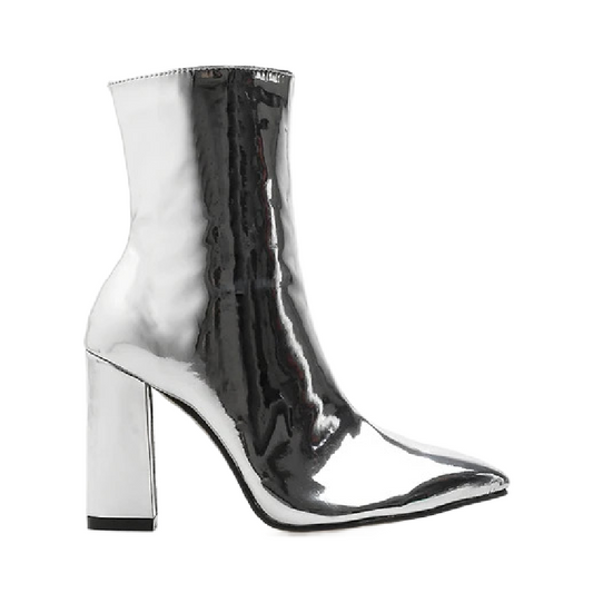 Villa Blvd Metallic Patent Leather Ankle Boots ☛ Multiple Colors Available ☚