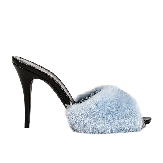 Villa Blvd Mongolian Mink Fur Mules ☛ Multiple Colors Available ☚