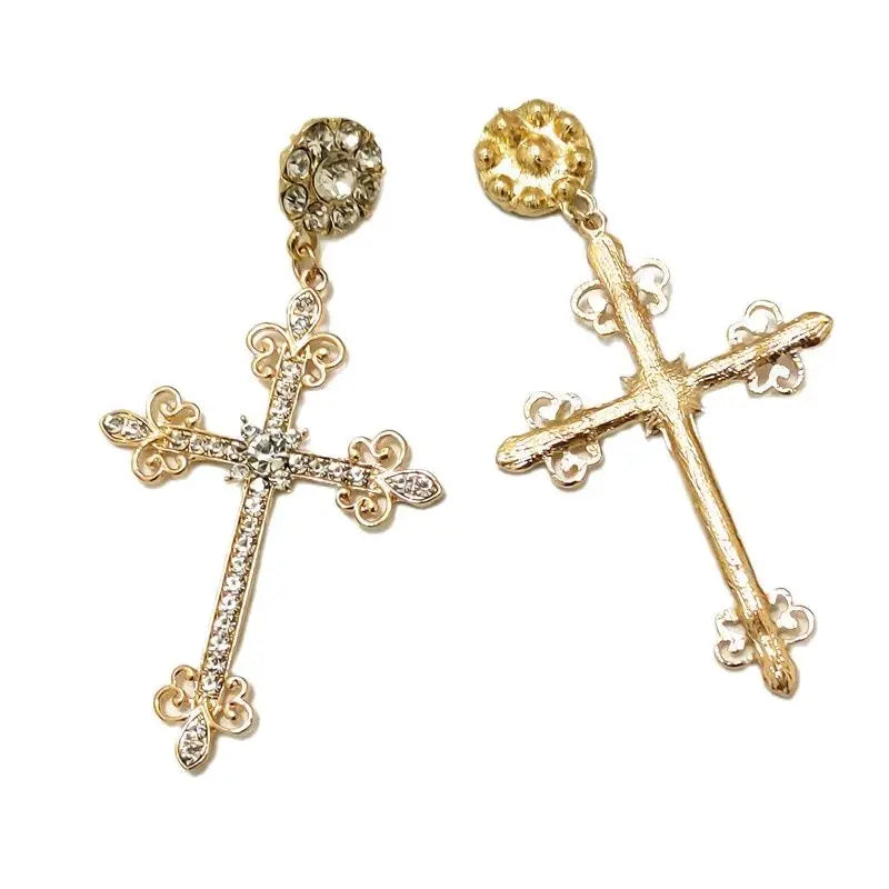 Villa Blvd Classic Metal Cross Drop Earrings