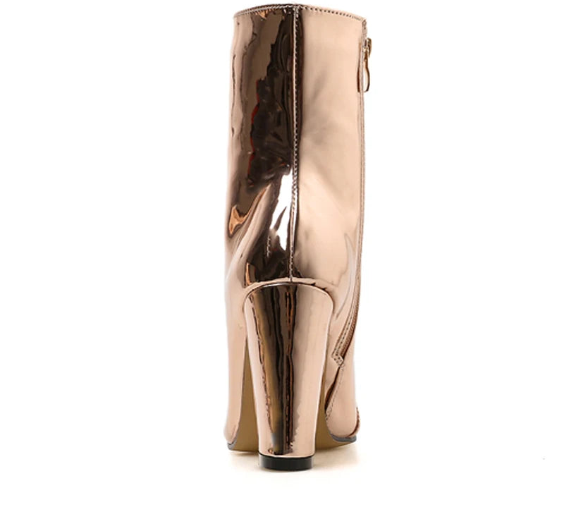 Villa Blvd Metallic Patent Leather Ankle Boots ☛ Multiple Colors Available ☚