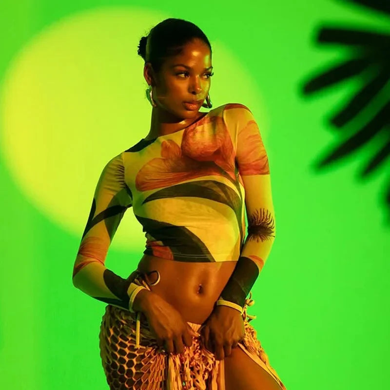 Villa Blvd Floral Mesh Tee ☛ Multiple Colors Available ☚