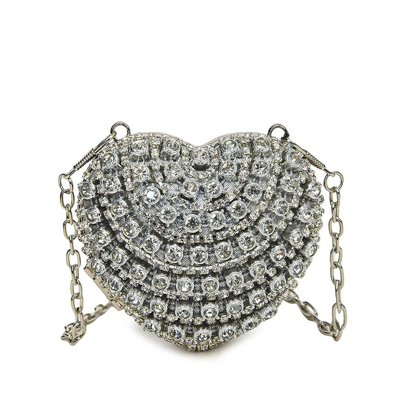 Villa Blvd Mini Crystal Heart Clutch ☛ Multiple Colors Available ☚