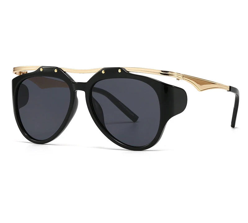 Villa Blvd Oversized Side-Panel Metal Rim Sunglasses ☛ Multiple Colors Available ☚