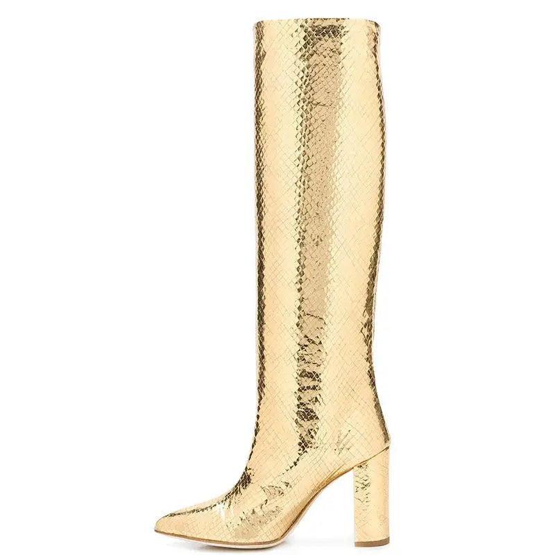 Villa Blvd Metallic Cobra Boots  ☛ Multiple Colors Available ☚