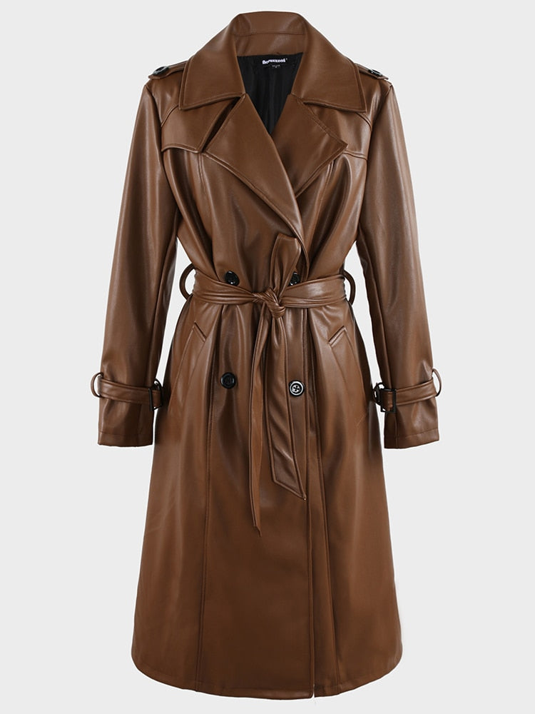 Villa Blvd Ǝntourage Longue Leather Trench Coat ☛ Multiple Colors Available ☚