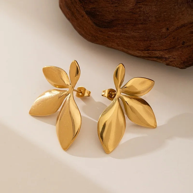 Villa Blvd Stainless Steel Floral Stud Earrings ☛ Multiple Colors Available ☚