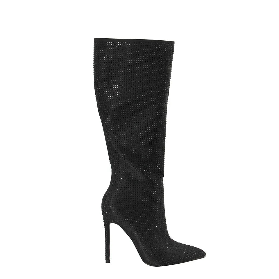 Villa Blvd Rhinestone Knee-High Boots ☛ Multiple Colors Available ☚