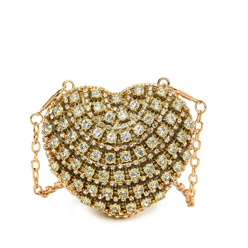 Villa Blvd Mini Crystal Heart Clutch ☛ Multiple Colors Available ☚