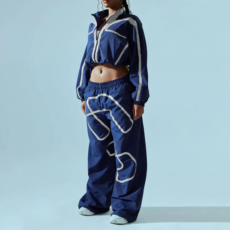 Villa Blvd Contrast Lined Jacket + Pants Sets