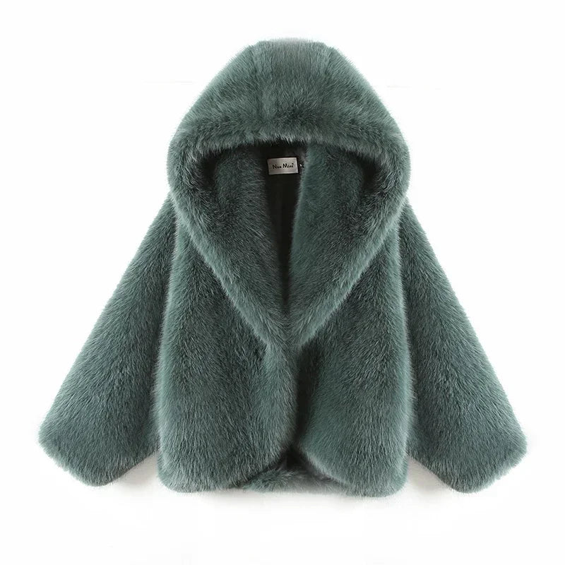 Villa Blvd Fluffy Fur Hooded Coat ☛ Multiple Colors Available ☚