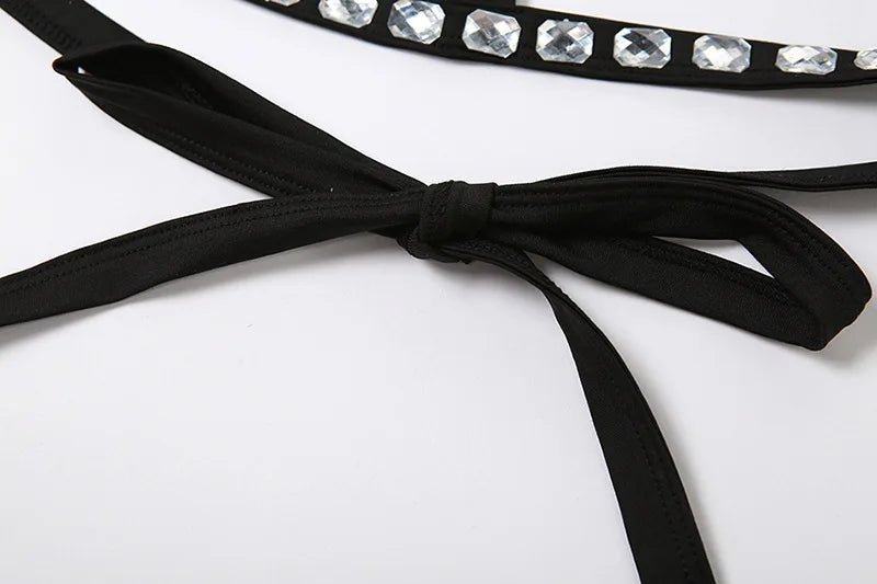 Villa Blvd Vintage Rhinestone Halter Tank Top