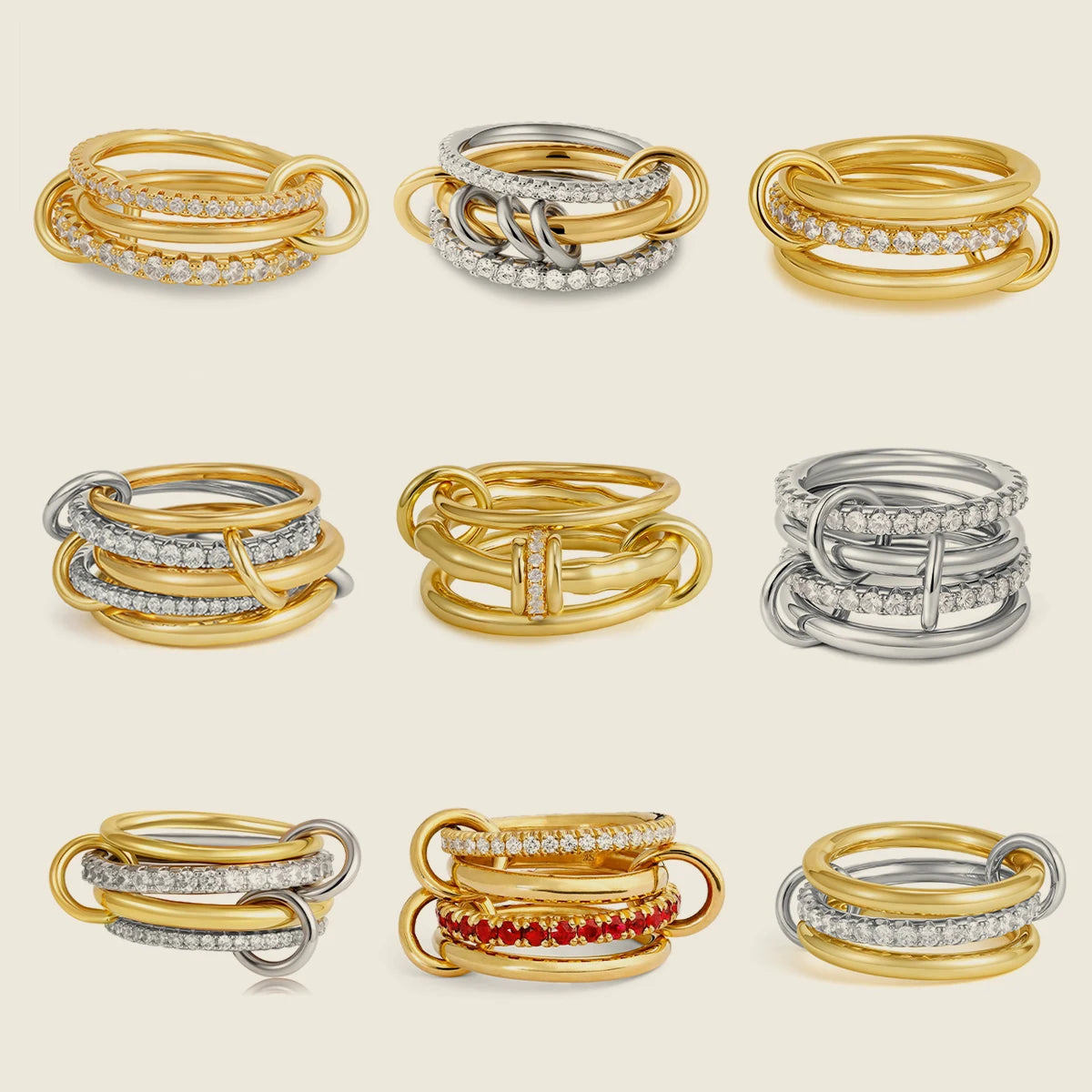Villa Blvd Connected Layer Stack Rings ☛ Multiple Colors Available ☚