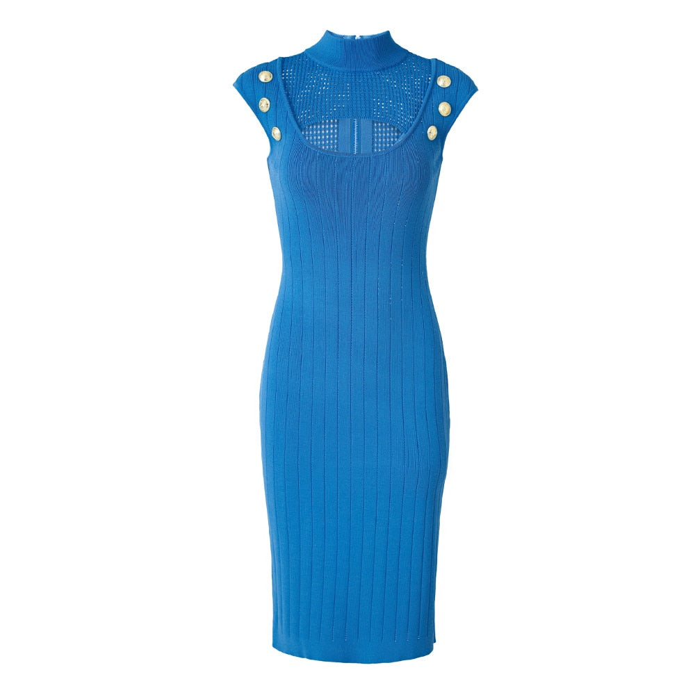 Villa Blvd Knitted Empilée Midi Dress ☛ Multiple Colors Available ☚