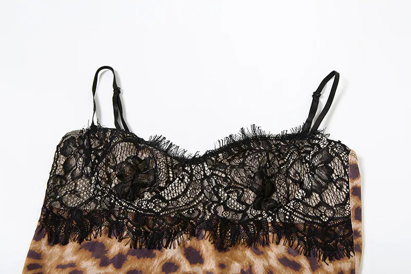 Villa Blvd Lace Leopard Mini Dress