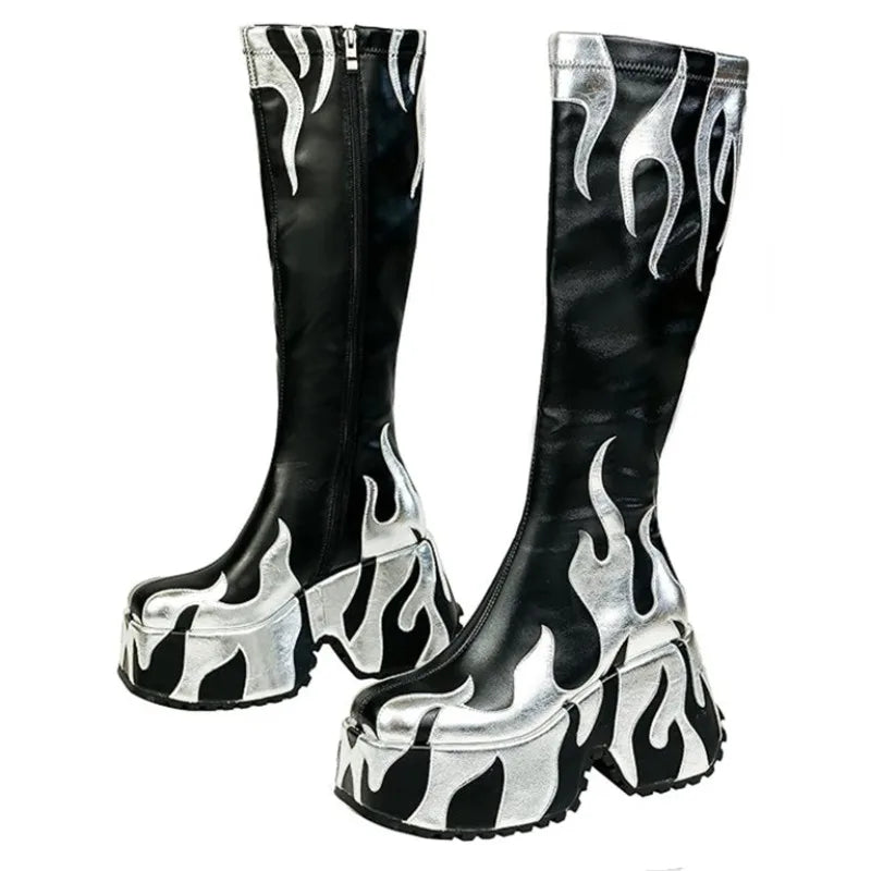 Villa Blvd Flame Platform Boots ☛ Multiple Colors Available ☚