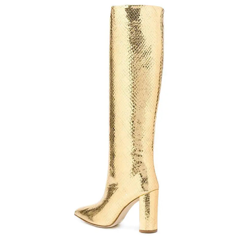 Villa Blvd Metallic Cobra Boots  ☛ Multiple Colors Available ☚