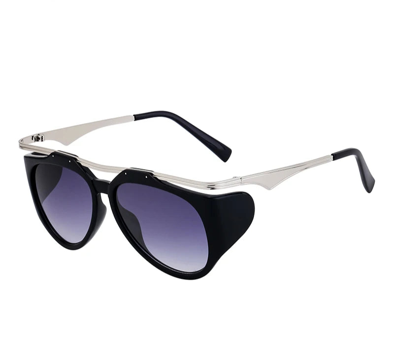 Villa Blvd Oversized Side-Panel Metal Rim Sunglasses ☛ Multiple Colors Available ☚