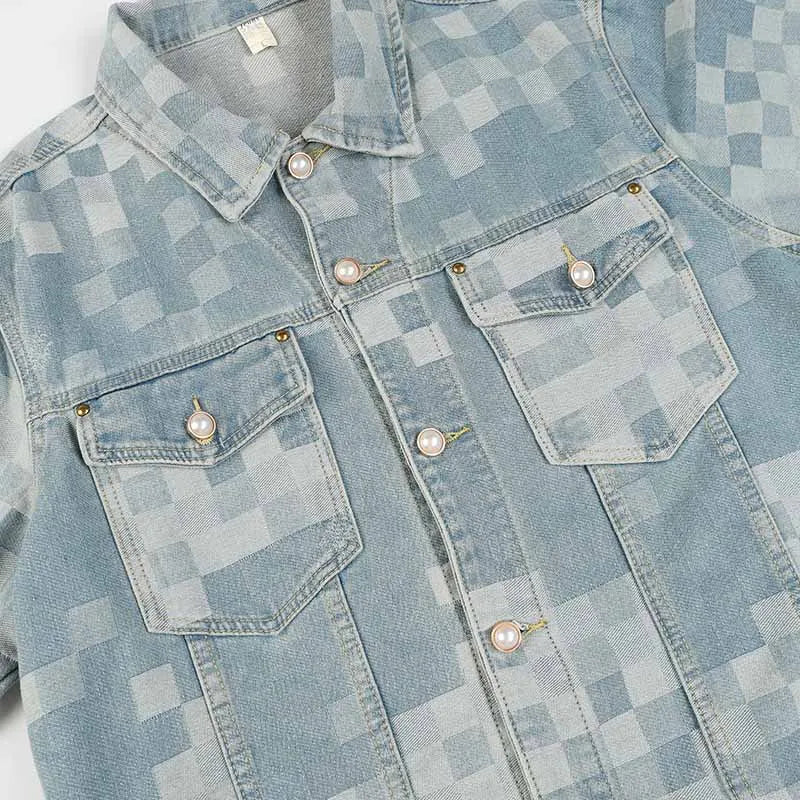 Villa Blvd Carreaux Pearl Denim Jacket