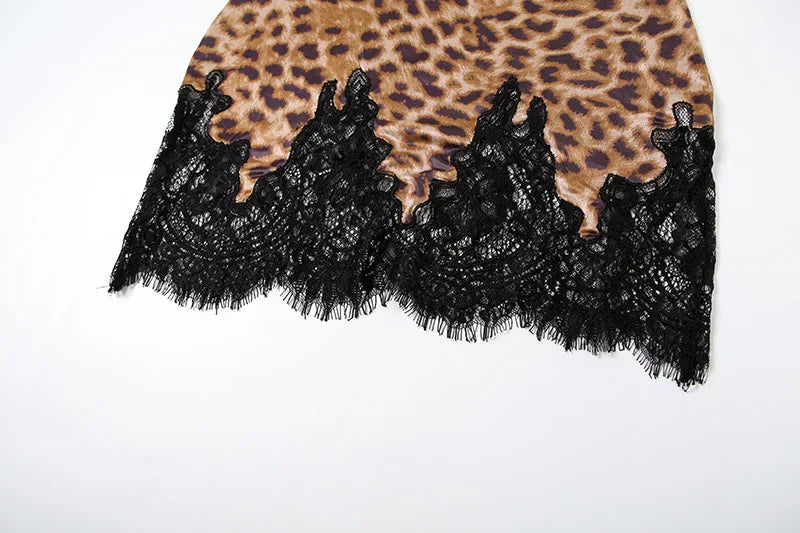 Villa Blvd Lace Leopard Mini Dress