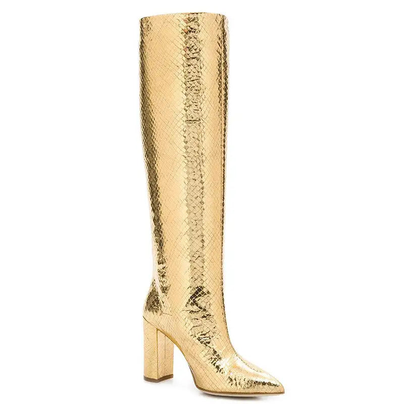 Villa Blvd Metallic Cobra Boots  ☛ Multiple Colors Available ☚