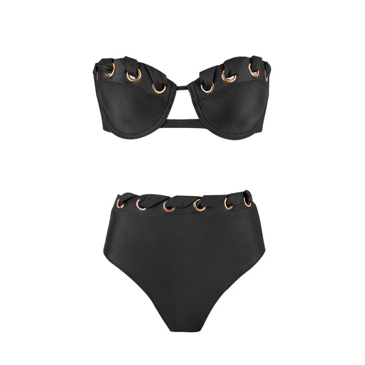 Villa Blvd Fermé Bandeau Bikini Set ☛ Multiple Colors Available ☚