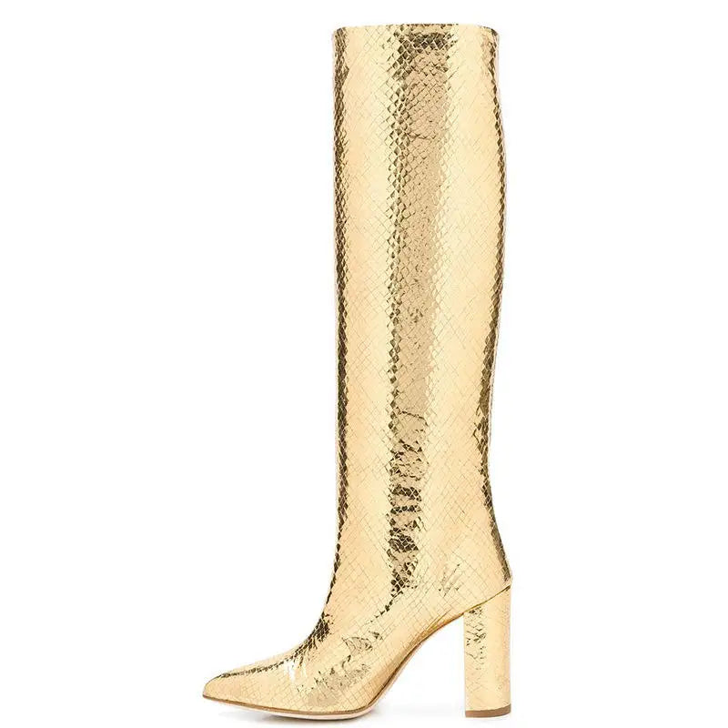 Villa Blvd Metallic Cobra Boots  ☛ Multiple Colors Available ☚