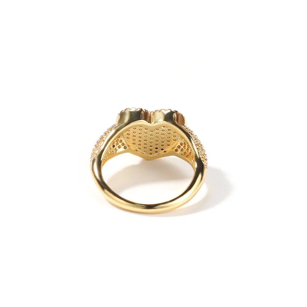 Villa Blvd 3D Heart Micro Paved Ring ☛ Multiple Colors Available ☚