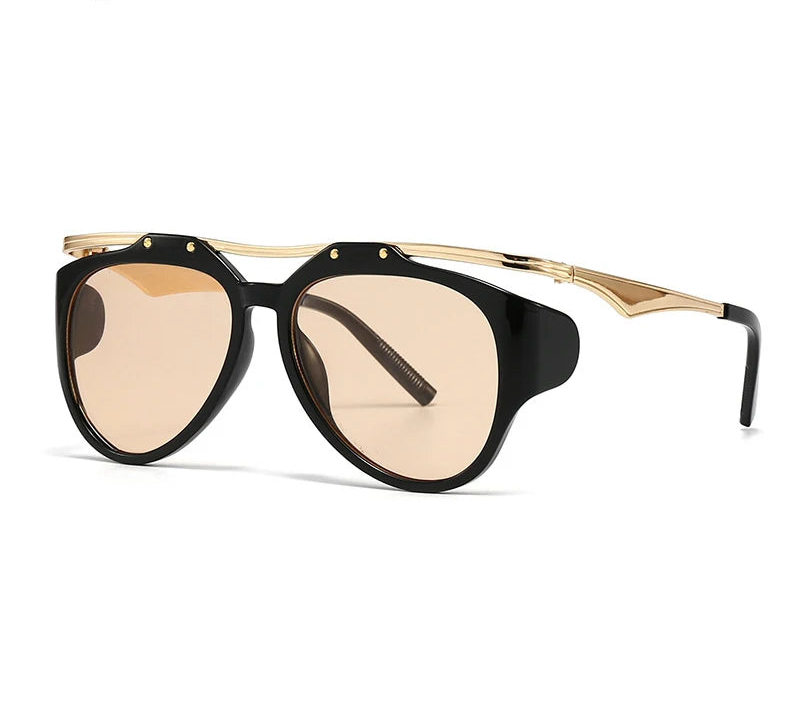 Villa Blvd Oversized Side-Panel Metal Rim Sunglasses ☛ Multiple Colors Available ☚