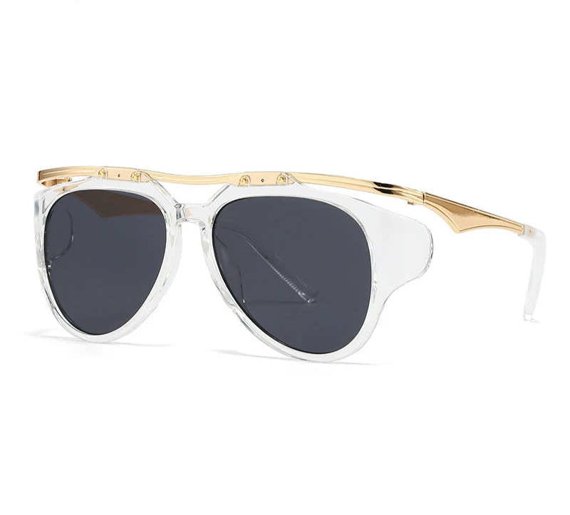 Villa Blvd Oversized Side-Panel Metal Rim Sunglasses ☛ Multiple Colors Available ☚